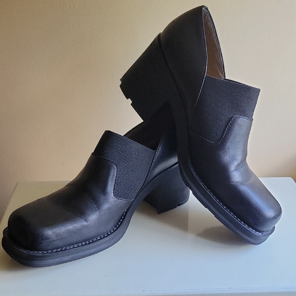 Y2K Chunky Black Slip-On Shoes